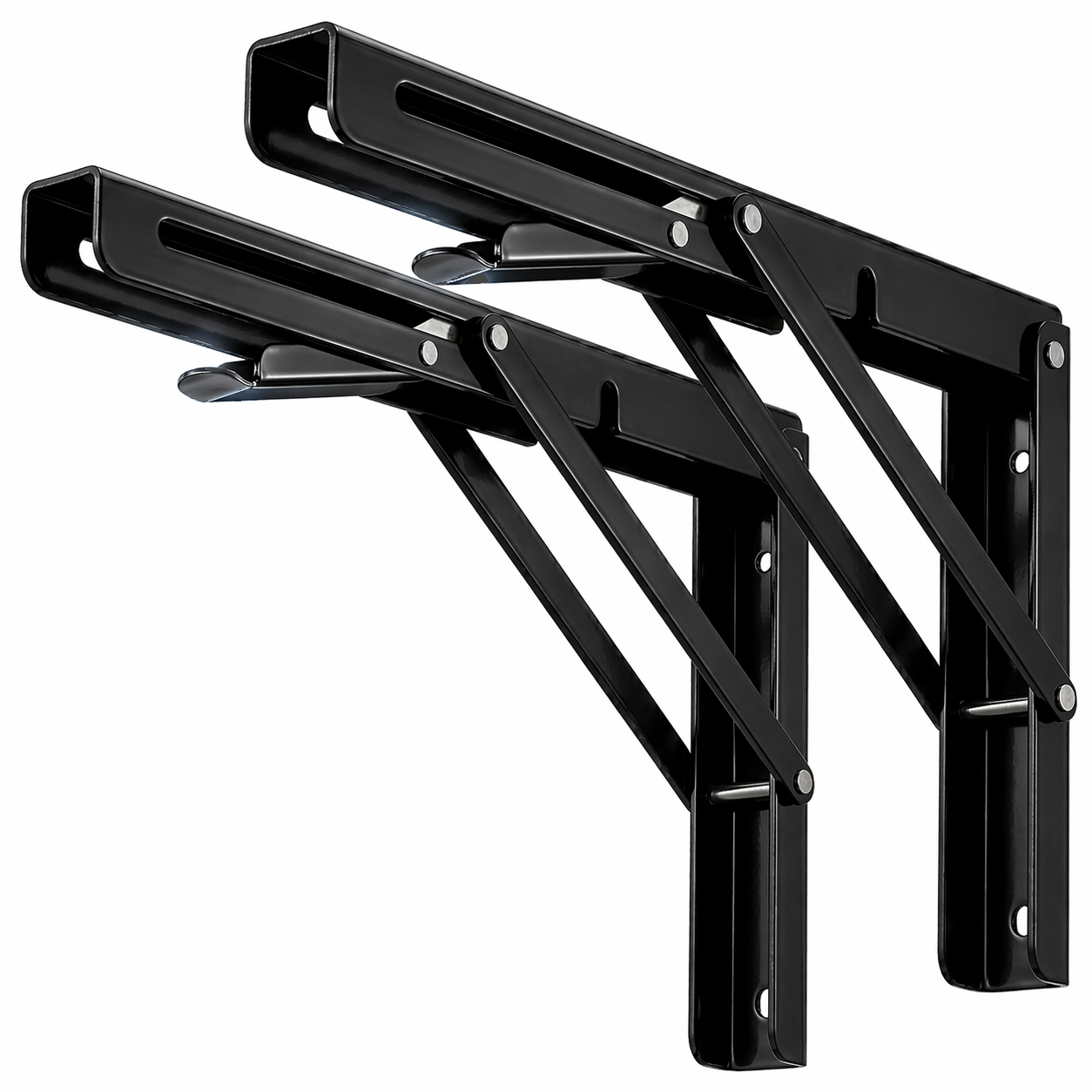 Folding shelf brackets